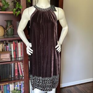 NWT Zara Woman Velvet Beaded Shift Dress
